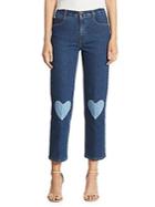 Peserico High-rise Cropped Straight Heart-detail Jeans