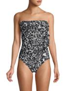 Dkny Rose-print One-piece Swimsuit
