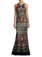 Basix Black Label Embroidered Mermaid Gown
