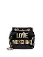 Love Moschino Logo Faux Patent Shoulder Bag