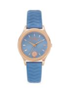 Versus Versace Mount Pleasant Rosegold Stainless Steel Leather-strap Watch