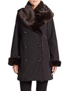 Jane Post Faux Fur Shawl-collar Coat