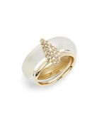 Alexis Bittar Lucite Goldtone Double Band Ring
