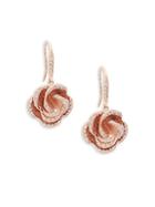 Effy Floral Diamond 14k Rose Gold Earrings