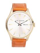Ted Baker Stainless Steel Brown Leather Strap Watch
