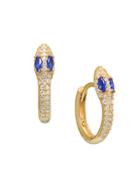 Gabi Rielle 22k Gold Vermeil & Cubic Zirconia Snake Huggie Earrings
