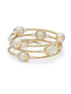 Saks Fifth Avenue Pearl Coil Bracelet