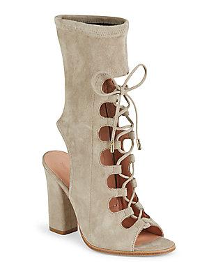 Sigerson Morrison Linda Suede Lace-up Booties