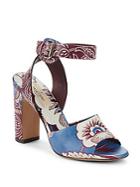 Valentino Open Toe Floral Sandals