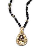 Alexis Bittar Black Onyx & Shell Pearl Sparkle Pendant Necklace