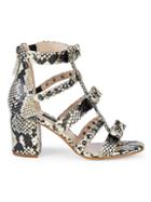 Nine West Giovanna Snake-embossed Studded Sandals