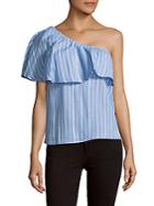 State Of Being Striped One-shoulder Top