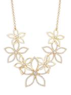 Ava & Aiden Goldtone Crystal Flower Bib Necklace