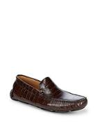 Saks Fifth Avenue Exotic Embossed Leather Driver Shoes