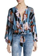 Free People That's A Wrap Printed Floral Top