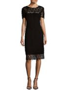 Oscar De La Renta Embroidered Lace Dress