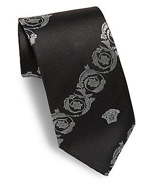 Versace Floral-textured Silk Tie