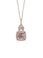Effy 14k Rose Gold Morganite & Diamond Pendant Necklace