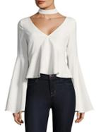 Likely Haley Choker Bell-sleeve Top