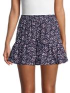 Love Ady Ruffled Floral Mini Skirt