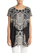 Saks Fifth Avenue Blue Printed Jersey Tunic