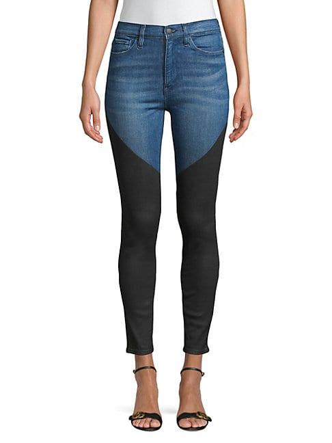 Hudson Jeans Barbara High-rise Two-tone Skinny Ankle Jeans