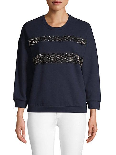 Weekend Max Mara Embellished Cotton Blend Sweater