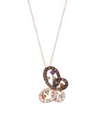 Le Vian 14k Strawberry Gold & Multi-stone Butterfly Pendant Necklace