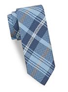 Saks Fifth Avenue Made In Italy Textured Check Silk Tie