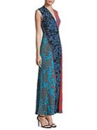 Diane Von Furstenberg Paneled Silk Maxi Dress