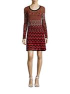 M Missoni Long Sleeve Fitted Dress