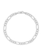 Saks Fifth Avenue 14k White Gold Concave Figaro Link Bracelet