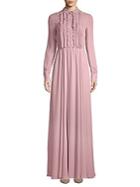 Valentino Pleated Silk Floor-length Dress