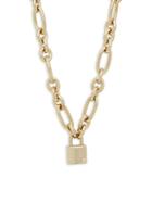 Valentino Garavani Goldtone Padlock Pendant Chain Necklace