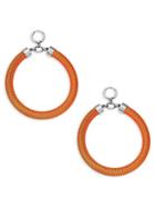 Isabel Marant Orange-plated Silvertone Drop Hoop Earrings