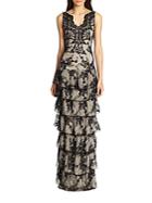 Alice + Olivia Powell Drop-waist Lace Gown