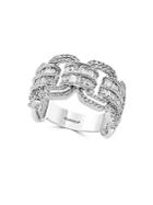 Effy 14k White Gold And Diamond Link Ring