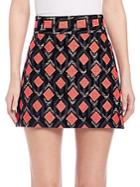Milly Diamond Jacquard A-line Skirt