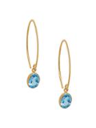 Saks Fifth Avenue 14k Yellow Gold & Blue Topaz Threader Earrings
