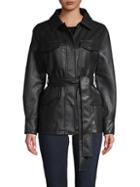 Bagatelle Nyc Belted Faux Leather Jacket