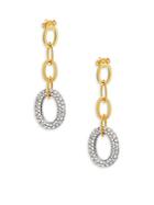 Roberto Coin Diamond And 18k Yellow Gold Oval Bold Drop Earrings