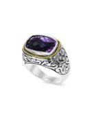 Effy Amethyst & 18k Yellow Goldplated Sterling Silver Ring