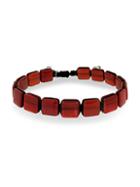 Jan Leslie Red Agate Square Pull Bracelet