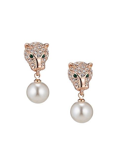 Eye Candy La Luxe Jaguar Freshwater Pearl & Crystal Drop Earrings