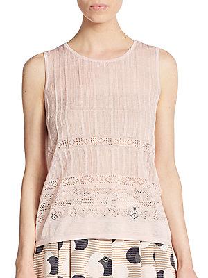 1.state Pointelle Knit Top