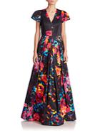 Milly Rosette-print Delphina Gown