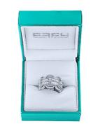 Effy Super Buy 14k White Gold And Diamond Link Ring