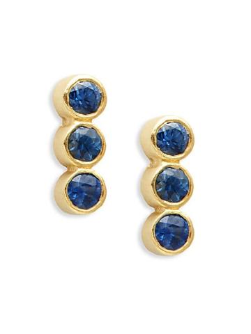 Legend Amrapali 18k Yellow Gold & Blue Sapphire Drop Earrings