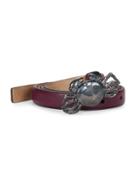 Valentino Crab Buckle Leather Belt