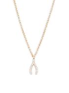 Casa Reale Diamond & 14k Yellow Gold Tiny Wishbone Necklace